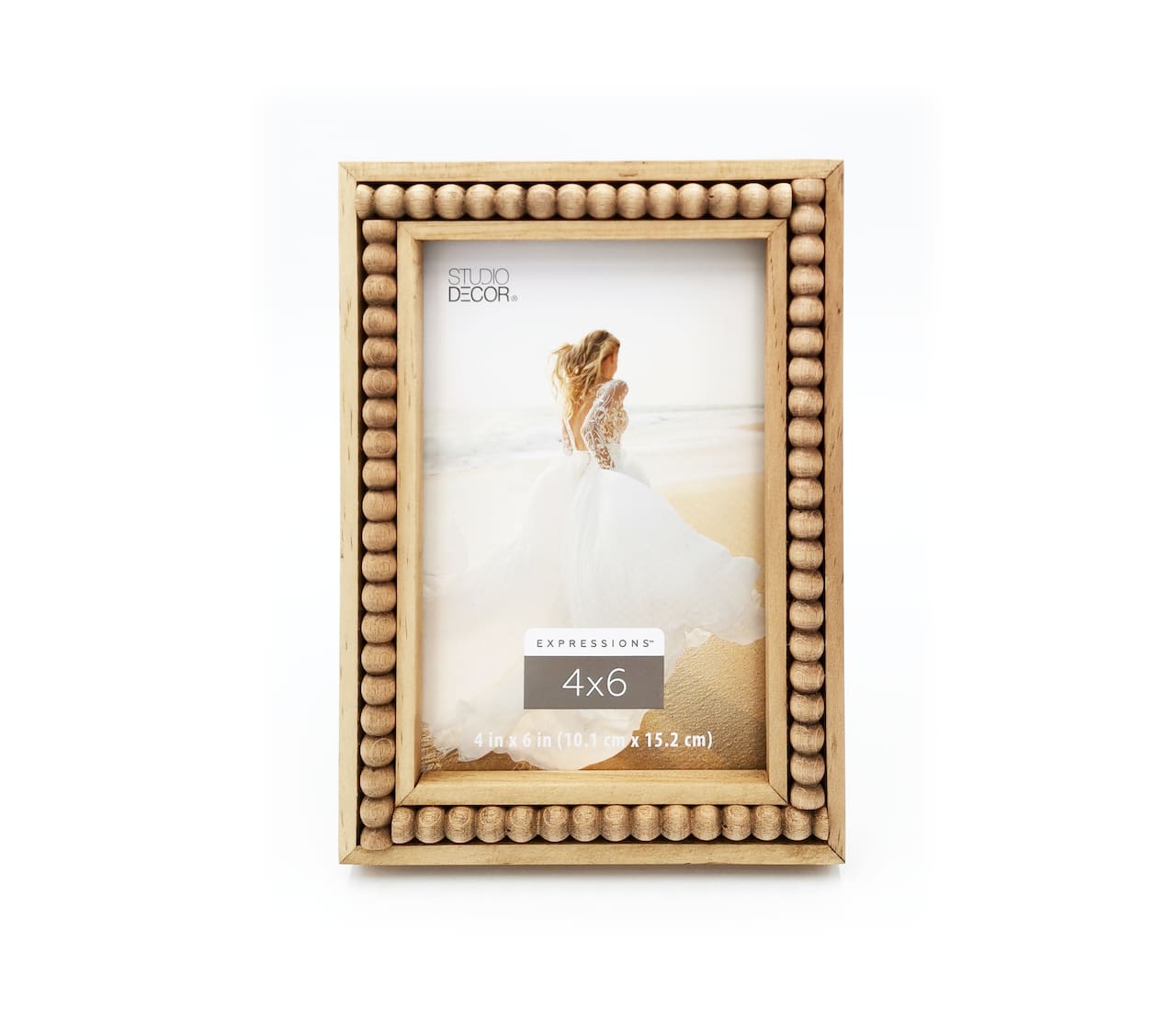 4&#x22; x 6&#x22; Natural Expressions&#x2122; Beaded Frame by Studio D&#xE9;cor&#xAE;